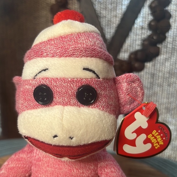 NWT TY Pink Beanie Buddy Socks the Sock Monkey 🙈 - Picture 5 of 13